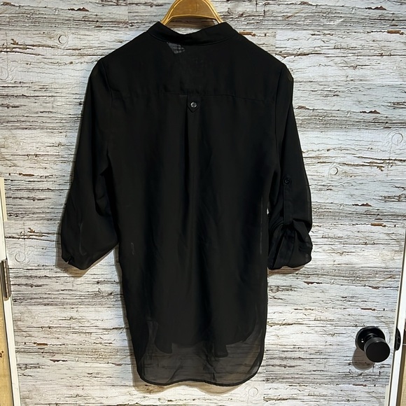 Stella tweed black sheer top  size medium - Picture 9 of 11